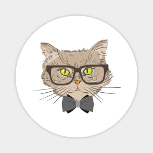 Hipster Cat Kitten Spectacles Eye Glasses Funny Cute T-Shirt Magnet